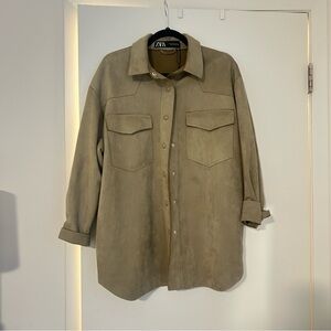 Zara Beige Suede Shirt